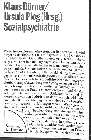 Seller image for Sozialpsychiatrie Psychisches Leiden zwischen Integration und Emanzipation for sale by WeBuyBooks