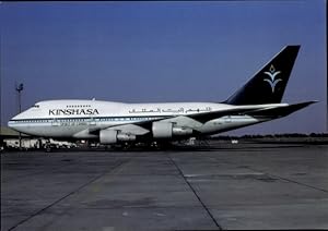 Bild des Verkufers fr Ansichtskarte / Postkarte Passagierflugzeug der Vereinigten Arabischen Emirate, Kinshasa, Spirit of Congo, B747SP zum Verkauf von akpool GmbH