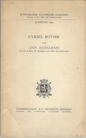 Image du vendeur pour Cyriel Buysse mis en vente par BOOKSELLER  -  ERIK TONEN  BOOKS