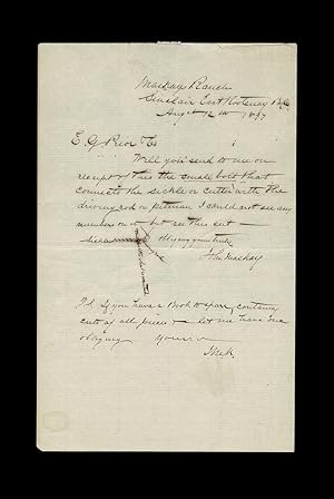 [Ghost Town or Never-Was-A-Town?] Autograph Manuscript Letter Signed - Frontier Rancher in Sincla...