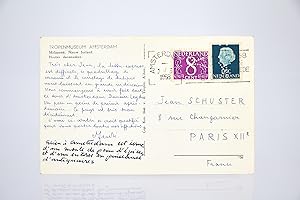 Carte postale autographe signée inédite adressée à Jean Schuster : "Ce pays est très beau décidém...