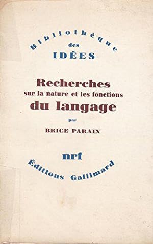 Seller image for Recherches sur la nature et les fonctions du langage for sale by JLG_livres anciens et modernes