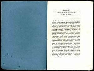 Frammenti intorno alle leggi di Modena sopra il matrimonio. Estratto dal Tomo IX degli Opuscoli r...