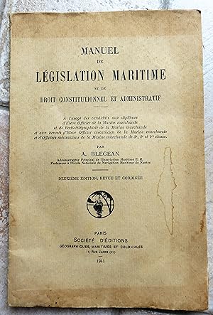Manuel de législation maritime et de droit constitutionnel et administratif