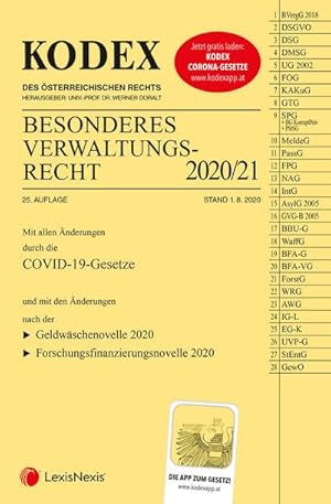 Immagine del venditore per KODEX Besonderes Verwaltungsrecht 2020/21 venduto da Versandbuchhandlung Kisch & Co.