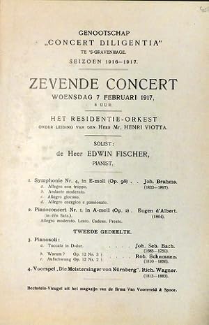 [Programmheft] Genootschap Concert Diligentia te `s-Gravenhage. Seizoen 1916-1917. Zevende concer...