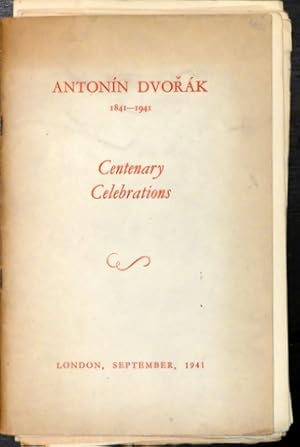 [Programmbuch] Antonín Dvorák 1841-1941. Centenary Celebrations