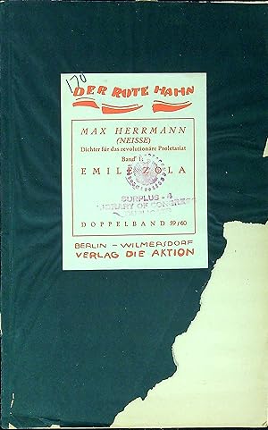 Bild des Verkufers fr Der Rote Hahn 59/60: Dichter fu?r das revolutiona?re Proletariat, Band 1: Emile Zola zum Verkauf von Wonder Book