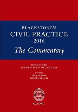 Seller image for Blackstone's Civil Practice 2016: The Commentary for sale by WeBuyBooks