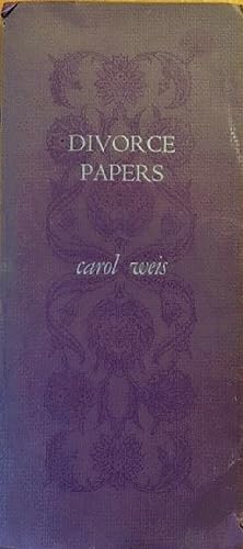 Immagine del venditore per Divorce Papers (Poems) venduto da Alplaus Books