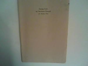 Bild des Verkufers fr Gnter Eich an Hermann Kasack 28. Oktober 1945 Marbacher Faksimile Nr. 38 zum Verkauf von ANTIQUARIAT FRDEBUCH Inh.Michael Simon