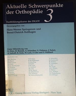 Bild des Verkufers fr Aktuelle Schwerpunkte der Orthopdie; Teil: 3. zum Verkauf von books4less (Versandantiquariat Petra Gros GmbH & Co. KG)