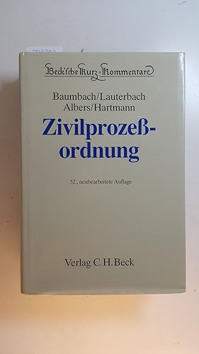 Bild des Verkufers fr Zivilprozeordnung : mit Gerichtsverfassungsgesetz und anderen Nebengesetzen zum Verkauf von Gebrauchtbcherlogistik  H.J. Lauterbach