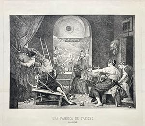 Una Fábrica de Tapices / Las Hilanderas / La Fábula de Aracne, de Diego Velázquez (1657)