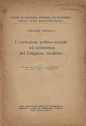 Bild des Verkufers fr L'evoluzione politico - sociale ed economica del Giappone moderno zum Verkauf von Biblioteca di Babele