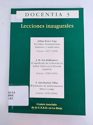 Imagen del vendedor de DOCENTIA 3. LECCIONES INAUGURALES UNED LA RIOJA. a la venta por TraperaDeKlaus