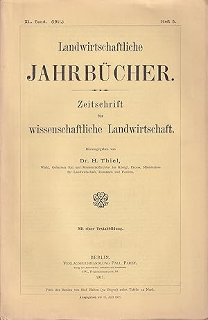 Bild des Verkufers fr Landwirtschaftliche Jahrbcher XL. Band 1911 Heft 5 (1 Heft) zum Verkauf von Clivia Mueller