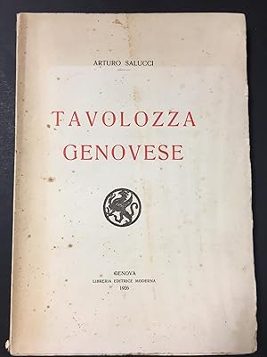 Imagen del vendedor de Salucci Arturo. Tavolozza genovese. Libreria editrice moderna. 1926 a la venta por Amarcord libri