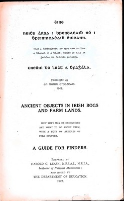 Bild des Verkufers fr Ancient Objects in Irish Bogs and Farmlands . A Guide foor finders zum Verkauf von Kennys Bookshop and Art Galleries Ltd.