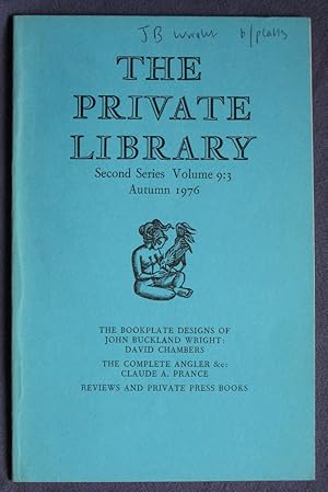 Seller image for The Private Library, Second Series - Volume 9:3 - Autumn 1976 for sale by C L Hawley (PBFA)