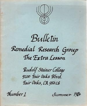 Seller image for BULLETIN: REMEDIAL RESEARCH GROUP: NUMBER 1: The Extra Lesson for sale by By The Way Books