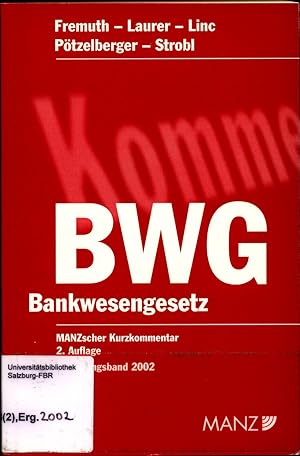 Bild des Verkufers fr Bankwesengesetz Ergnzungsband 2002 zum Verkauf von avelibro OHG