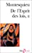 Image du vendeur pour de L Esprit Des Lois (Folio Essais) (English and French Edition) [FRENCH LANGUAGE - Soft Cover ] mis en vente par booksXpress