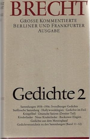 Seller image for Werke XII: Gedichte 2; Grosse kommentierte Berliner und Frankfurter Ausgabe, for sale by nika-books, art & crafts GbR