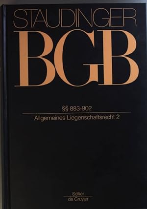 Seller image for J. von Staudingers Kommentar zum Brgerlichen Gesetzbuch: BUCH 3: Sachenrecht  883 - 902 (Allgemeines Liegenschaftsrecht 2). for sale by books4less (Versandantiquariat Petra Gros GmbH & Co. KG)