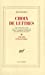 Seller image for Choix de lettres t3 (French Edition) [FRENCH LANGUAGE - Soft Cover ] for sale by booksXpress