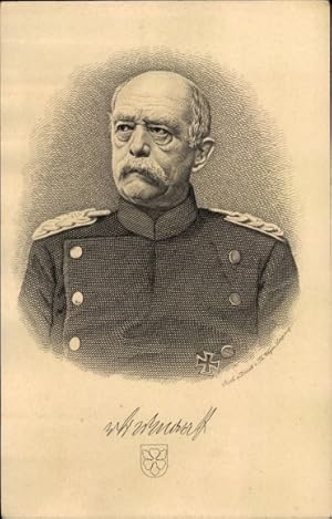 Künstler Ansichtskarte / Postkarte Fürst Otto von Bismarck, Portrait in Uniform