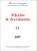 Image du vendeur pour Etudes & documents, tome IX [FRENCH LANGUAGE - Soft Cover ] mis en vente par booksXpress