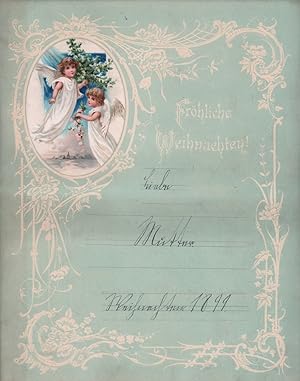 "Liebe Mutter. Weihnachten 1899". Schmuckblatt mit handgeschriebenem Text.