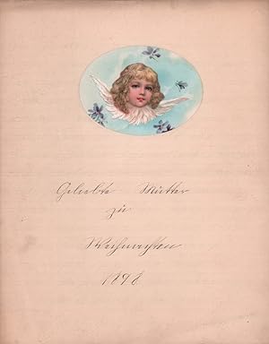 "Geliebte Mutter zu Weihnachten 1898". Schmuckblatt mit handgeschriebenem Text.