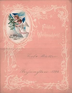 "Liebe Mutter / Weihnachten 1898". Schmuckblatt mit handgeschriebenem Text.