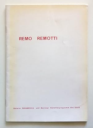 Remo Remotti Galeria Paramedia und Berliner Kunstlerprogramm des DAAD 1972