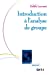 Bild des Verkufers fr introduction à l'analyse de groupe [FRENCH LANGUAGE - Soft Cover ] zum Verkauf von booksXpress
