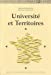 Bild des Verkufers fr universite et territoires [FRENCH LANGUAGE - Soft Cover ] zum Verkauf von booksXpress