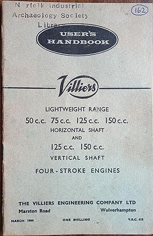 Villiers User's Handbook. Villiers Lightweight Range 50 c.c. 75 c.c. 125 c.c. 150 c.c. Horizontal...