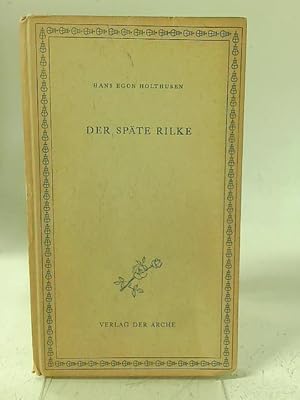 Seller image for Der Spate Rilke for sale by World of Rare Books