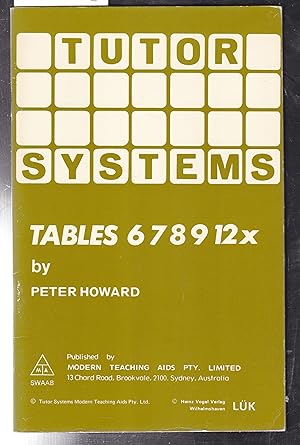 Tutor Systems : Tables 678912x : For Use with Tutor Systems 24 Tile Pattern Board