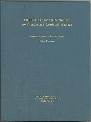Bild des Verkufers fr Free Association Norms by Discrete and Continued Methods zum Verkauf von Between the Covers-Rare Books, Inc. ABAA