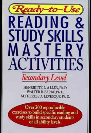 Bild des Verkufers fr Ready-To-Use Reading & Study Skills Mastery Activities : Secondary Level zum Verkauf von GreatBookPricesUK