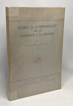 Examen de la personnalité chez les candidats à la prêtrise - studia psychologica