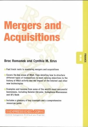 Seller image for Mergers and Acquisitions : Finance 05.09 for sale by GreatBookPrices