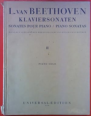 Bild des Verkufers fr L. van Beethoven. Klaviersonaten, Sonates pour piano / piano sonatas II Piano Solo zum Verkauf von biblion2