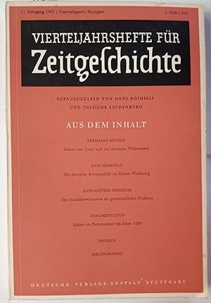 11. Jahrgang 1963, 3. Heft JuliVierteljahrshefte für Zeitgeschichte.