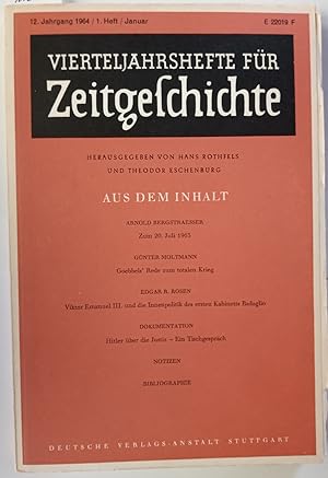 Vierteljahrshefte für Zeitgeschichte. 12. Jahrgang 1964, 1. Heft Januar.