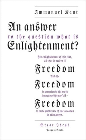 Bild des Verkufers fr An Answer to the Question: 'What is Enlightenment?' zum Verkauf von Smartbuy