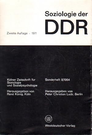 Soziologie der DDR. Sonderheft 8/ 1964. Studien und Materialien zur Soziologie der DDR.